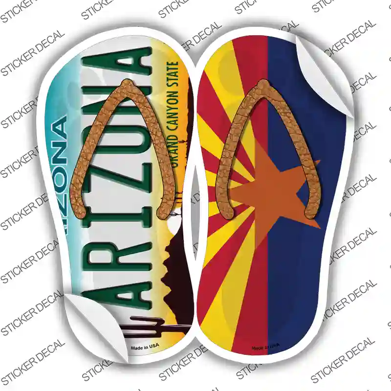 Arizona|AZ Flag Novelty Flip Flops Sticker Decal Small