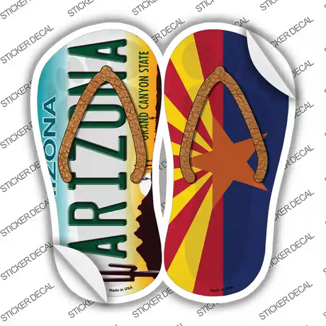 Arizona|AZ Flag Novelty Flip Flops Sticker Decal Small