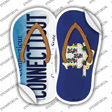 Connecticut|CT Flag Novelty Flip Flops Sticker Decal Small