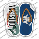 Louisiana|LA Flag Novelty Flip Flops Sticker Decal Small