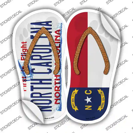 North Carolina|NC Flag Novelty Flip Flops Sticker Decal Small