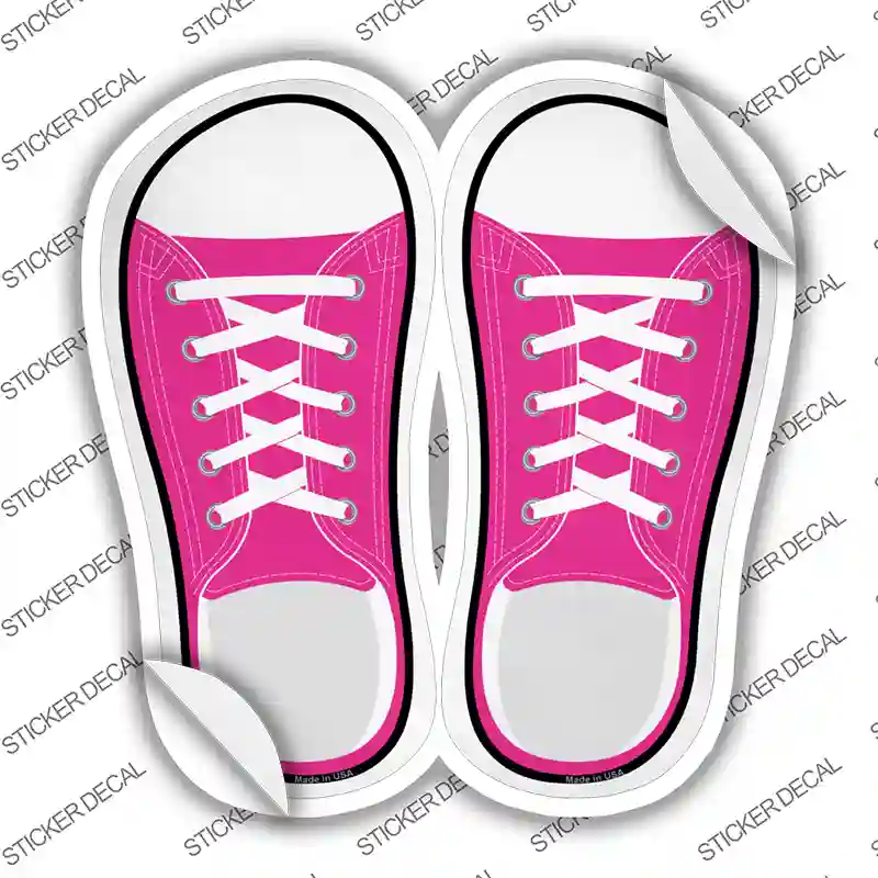 Pink Solid Novelty Shoe Outlines Sticker Decal Small