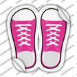 Pink Solid Novelty Shoe Outlines Sticker Decal Small