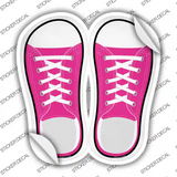 Pink Solid Novelty Shoe Outlines Sticker Decal Small