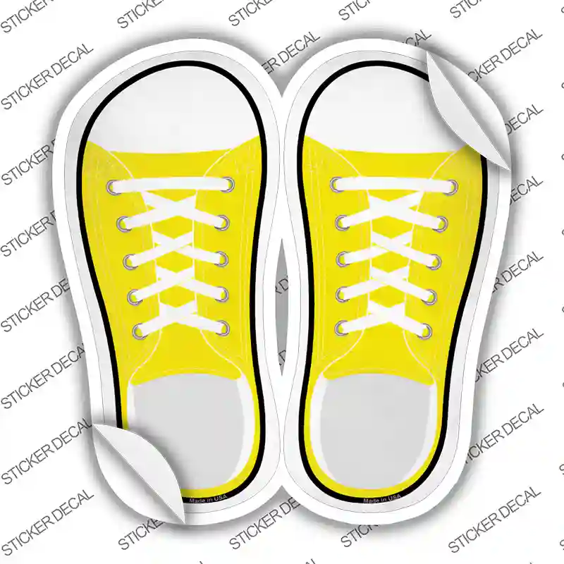Yellow Solid Novelty Shoe Outlines Sticker Decal Small
