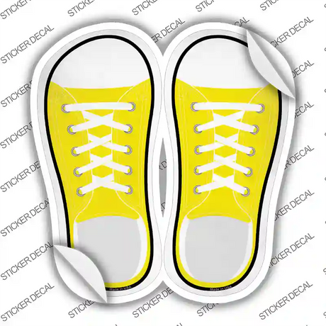 Yellow Solid Novelty Shoe Outlines Sticker Decal Small