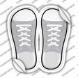 Gray Solid Novelty Shoe Outlines Sticker Decal Small