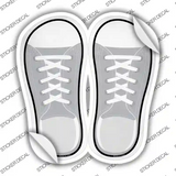 Gray Solid Novelty Shoe Outlines Sticker Decal Small