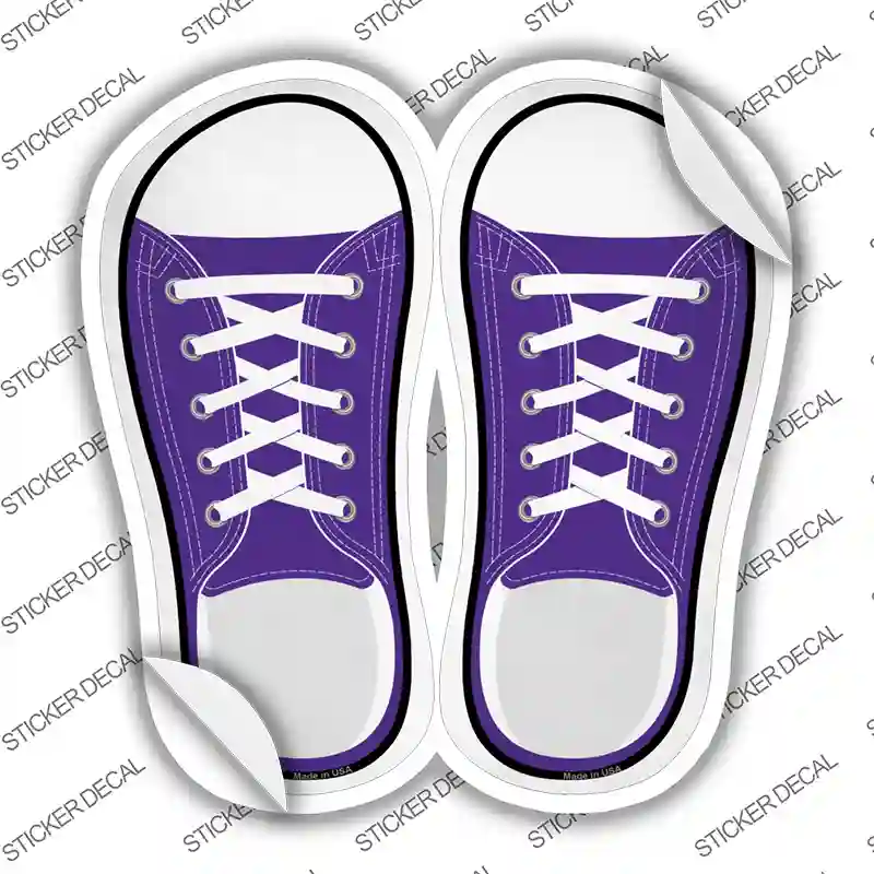 Purple Solid Novelty Shoe Outlines Sticker Decal Small