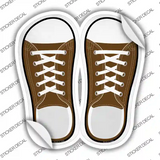 Brown Solid Novelty Shoe Outlines Sticker Decal Small