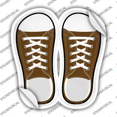 Brown Solid Novelty Shoe Outlines Sticker Decal Small