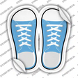 Light Blue Solid Novelty Shoe Outlines Sticker Decal Small
