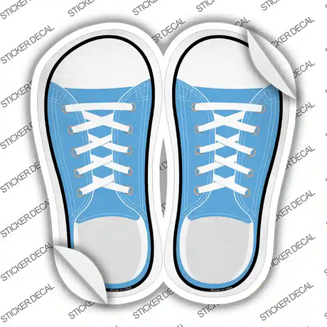 Light Blue Solid Novelty Shoe Outlines Sticker Decal Small