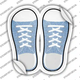 Light Blue Glitter Novelty Shoe Outlines Sticker Decal Small