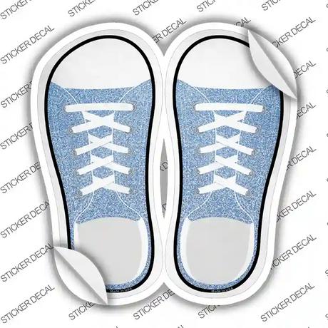 Light Blue Glitter Novelty Shoe Outlines Sticker Decal Small