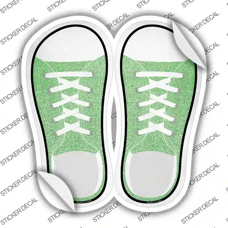 Lime Green Glitter Novelty Shoe Outlines Sticker Decal Small