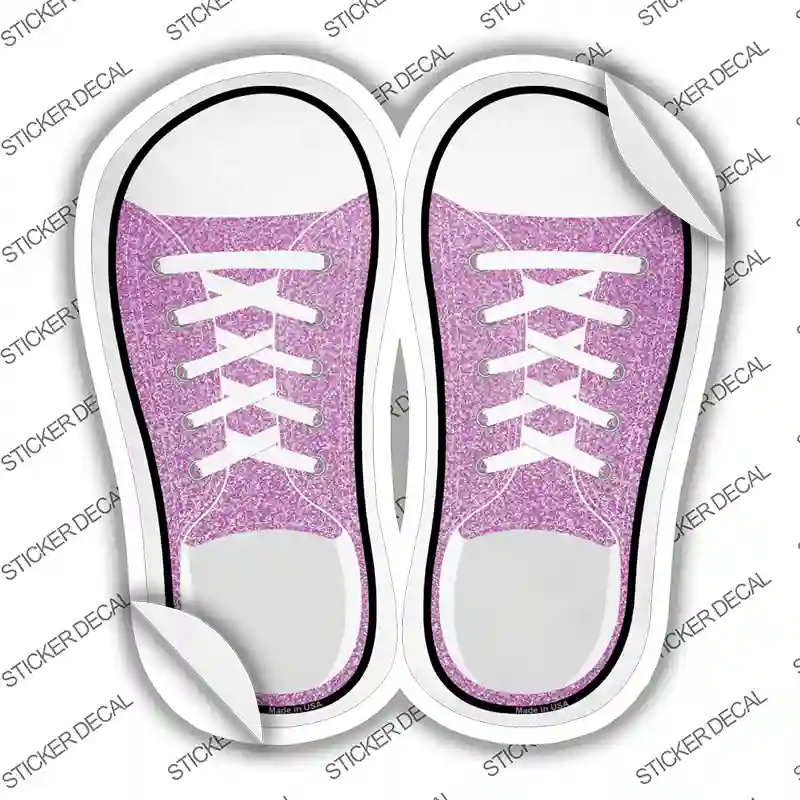 Pink Glitter Novelty Shoe Outlines Sticker Decal Small