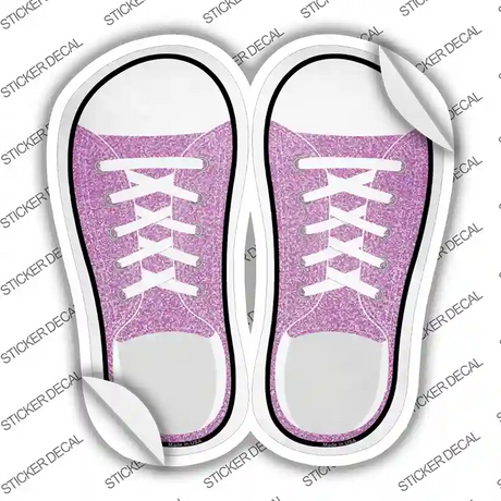 Pink Glitter Novelty Shoe Outlines Sticker Decal Small