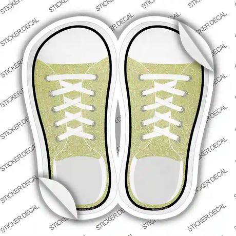 Yellow Glitter Novelty Shoe Outlines Sticker Decal Small