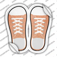 Orange Glitter Novelty Shoe Outlines Sticker Decal Small
