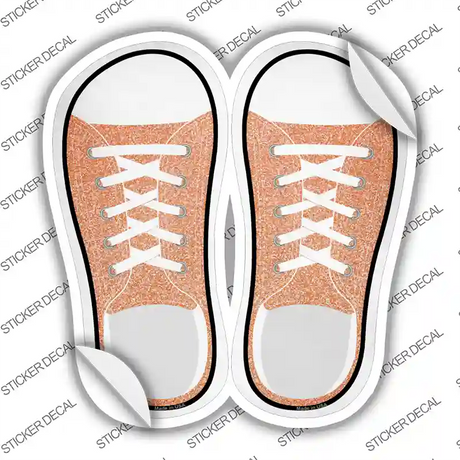 Orange Glitter Novelty Shoe Outlines Sticker Decal Small