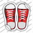 Red Plad Novelty Shoe Outlines Sticker Decal Small