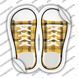 Yellow Plad Novelty Shoe Outlines Sticker Decal Small