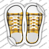 Yellow Plad Novelty Shoe Outlines Sticker Decal Small