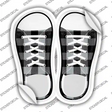 Black Plad Novelty Shoe Outlines Sticker Decal Small