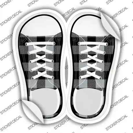 Black Plad Novelty Shoe Outlines Sticker Decal Small