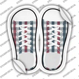Red|Blue Plad Novelty Shoe Outlines Sticker Decal Small