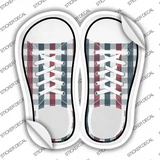 Red|Blue Plad Novelty Shoe Outlines Sticker Decal Small