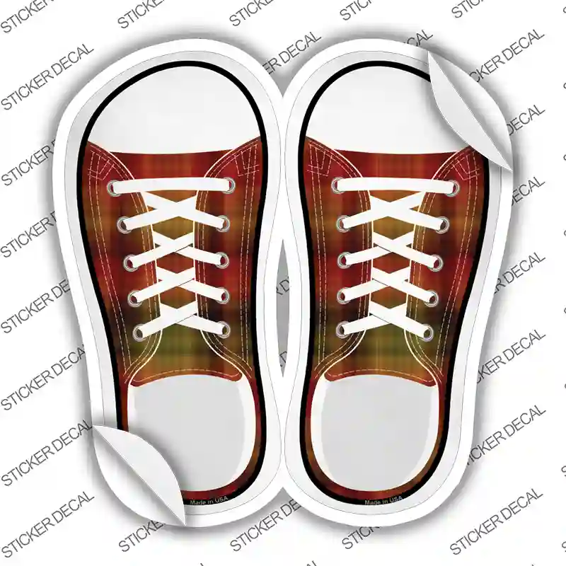 Autumn Plad Novelty Shoe Outlines Sticker Decal Small