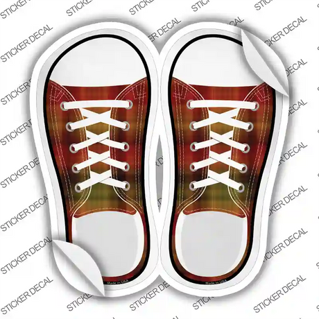 Autumn Plad Novelty Shoe Outlines Sticker Decal Small