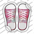 Pink Plad Novelty Shoe Outlines Sticker Decal Small
