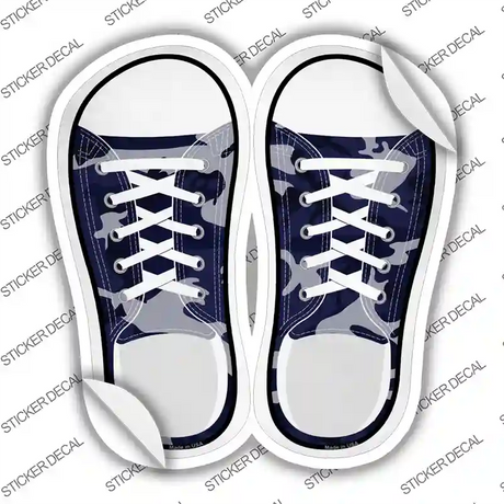 Navy Blue Camo Novelty Shoe Outlines Sticker Decal Small