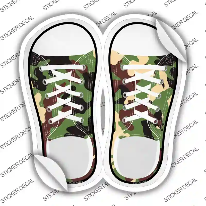 Army Camo Novelty Shoe Outlines Sticker Decal Small