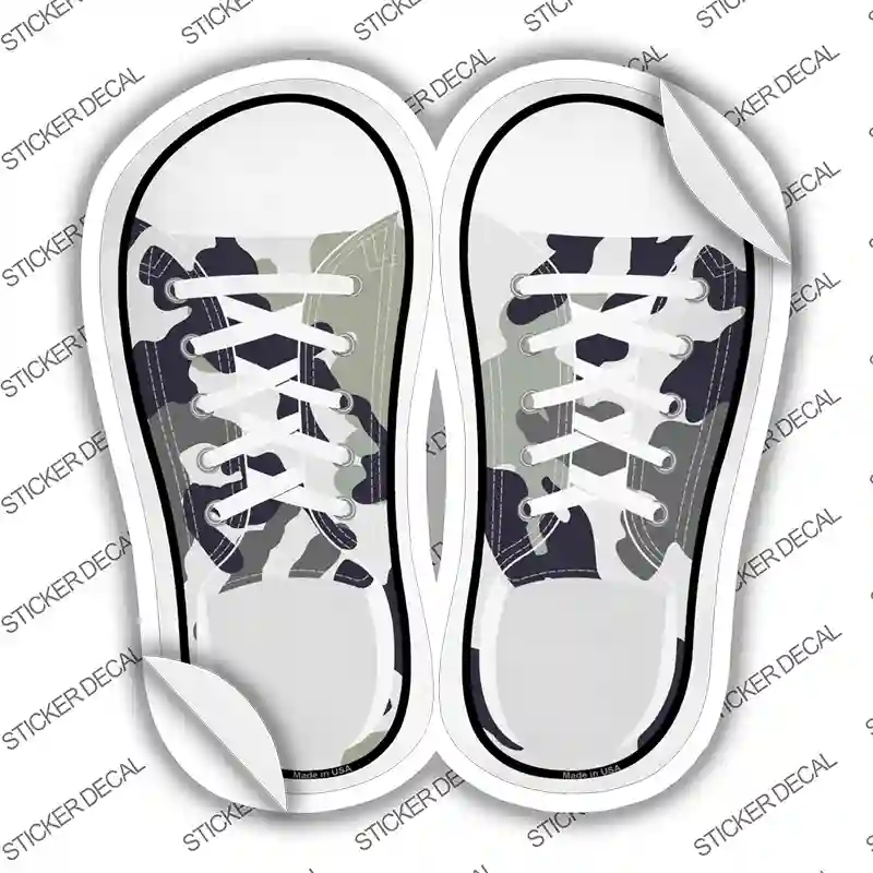Winter Army Camo Novelty Shoe Outlines Sticker Decal Small