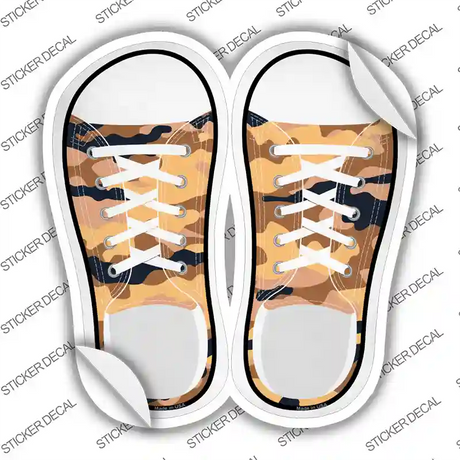 Yellow Camo Novelty Shoe Outlines Sticker Decal Small