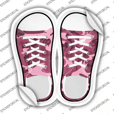 Pink Camo Novelty Shoe Outlines Sticker Decal Small