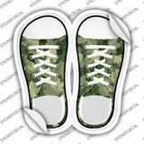 Green Leaves Camo Novelty Shoe Outlines Sticker Decal Small