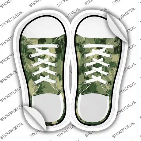 Green Leaves Camo Novelty Shoe Outlines Sticker Decal Small