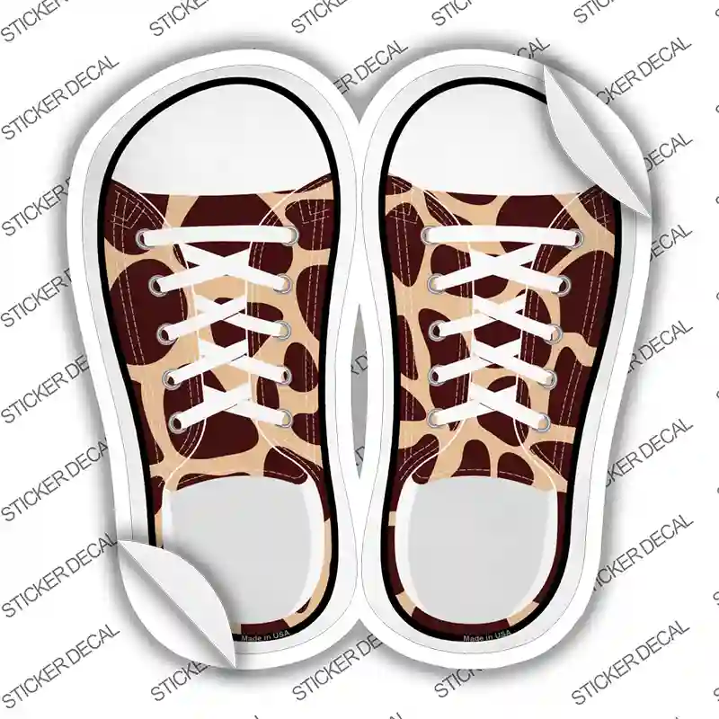Giraffe Print Novelty Shoe Outlines Sticker Decal Small
