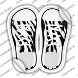 Zebra Print Novelty Shoe Outlines Sticker Decal Small