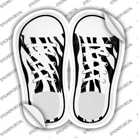 Zebra Print Novelty Shoe Outlines Sticker Decal Small
