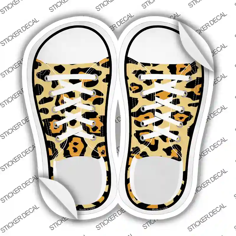Cheetah Print Novelty Shoe Outlines Sticker Decal Small