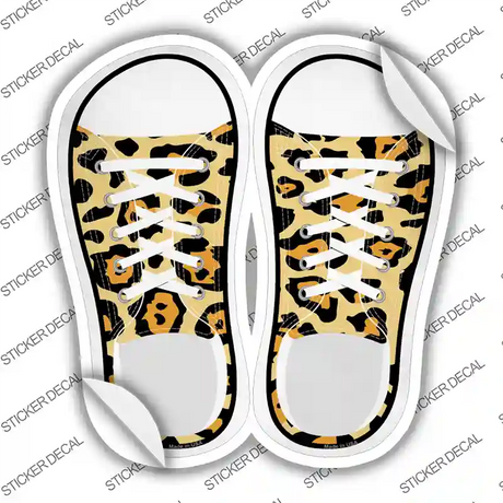 Cheetah Print Novelty Shoe Outlines Sticker Decal Small