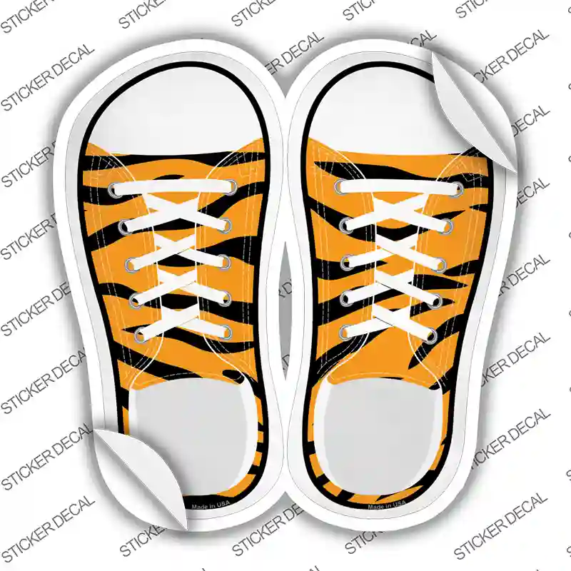 Tiger Print Novelty Shoe Outlines Sticker Decal Small