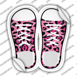 Pink Cheetah Print Novelty Shoe Outlines Sticker Decal Small