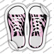 Pink Zebra Print Novelty Shoe Outlines Sticker Decal Small
